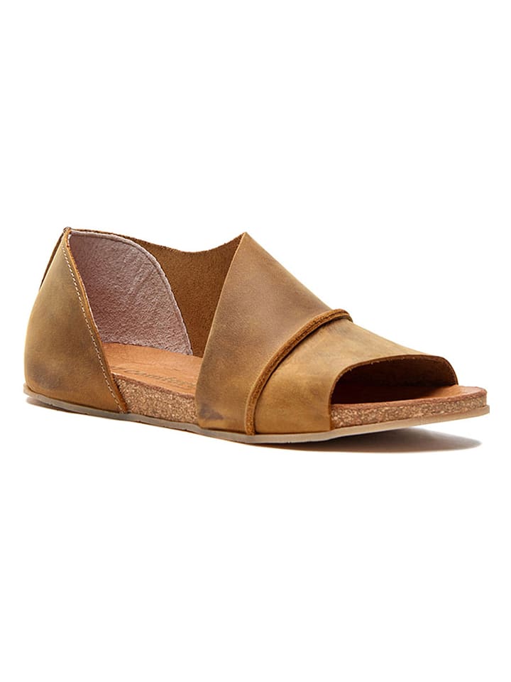 Leren sandalen lichtbruin
