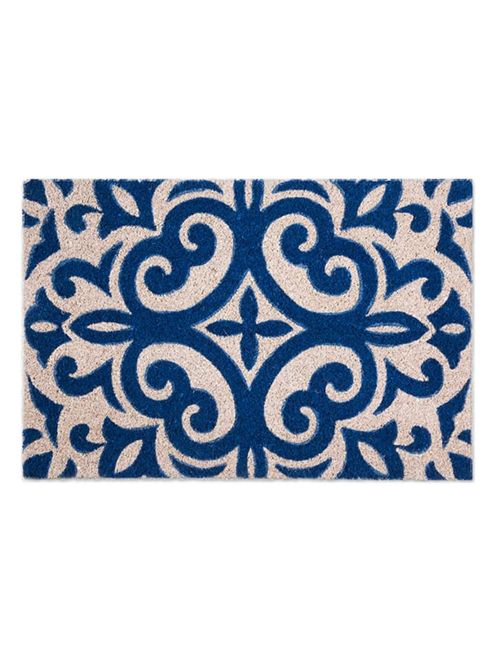 Fußmatte "Boheme" in Dunkelblau/ Beige - (L)60 x (B)40 cm