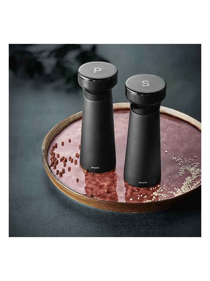 Alice relais landinwaarts Amefa 2-delige set: zout- en pepermolen "Modern Wood" zwart - (H)15 cm  goedkoop kopen | limango