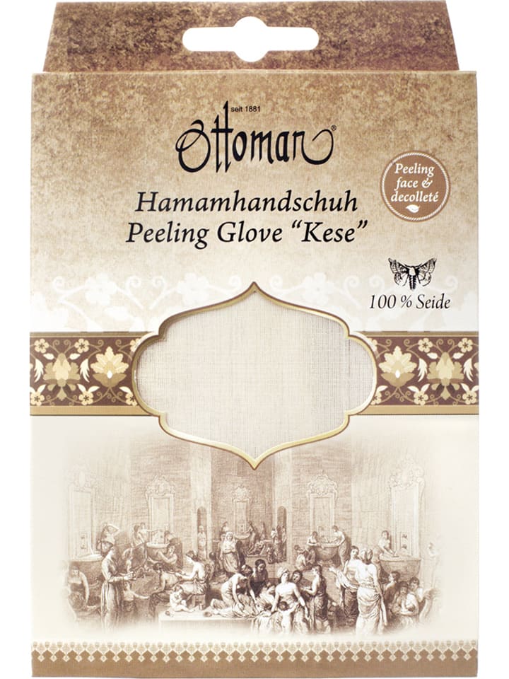 Hamamhandschuh "Kokonseide" in Creme - (L)18 x (B)12 cm
