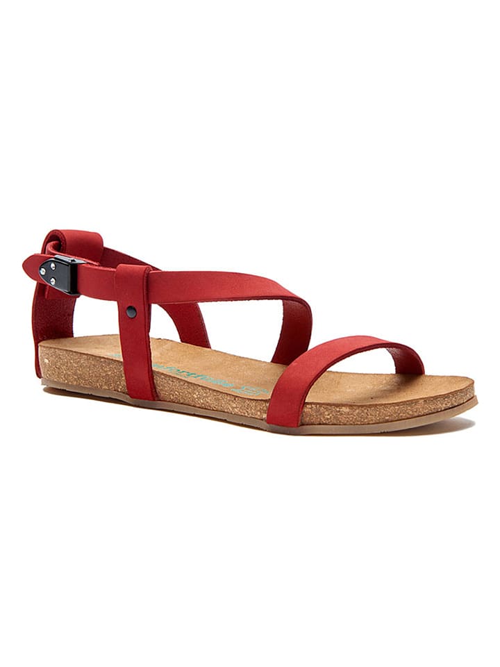 Leder-Sandalen in Rot