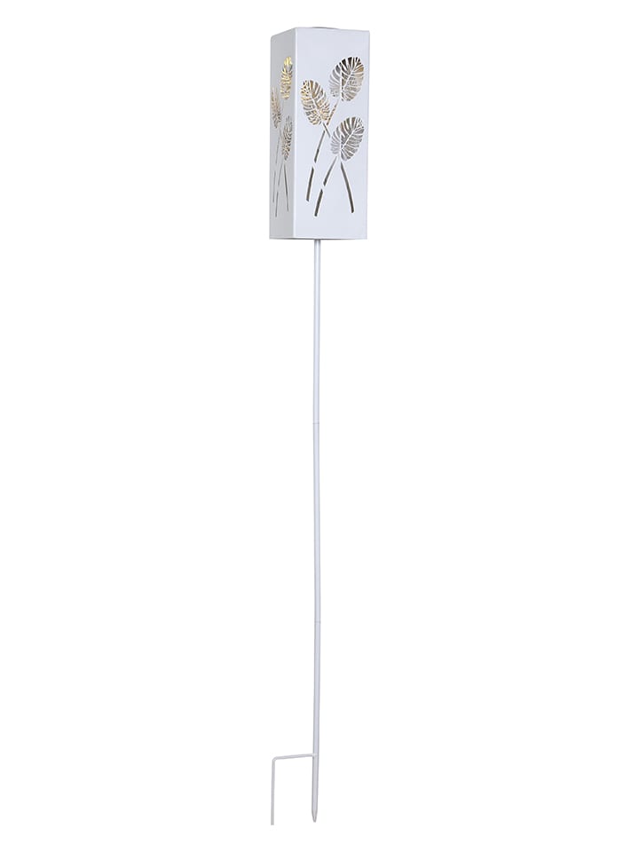 LED-Solar-Gartenstecker "Albaleaf" in Weiß - (H)90 cm