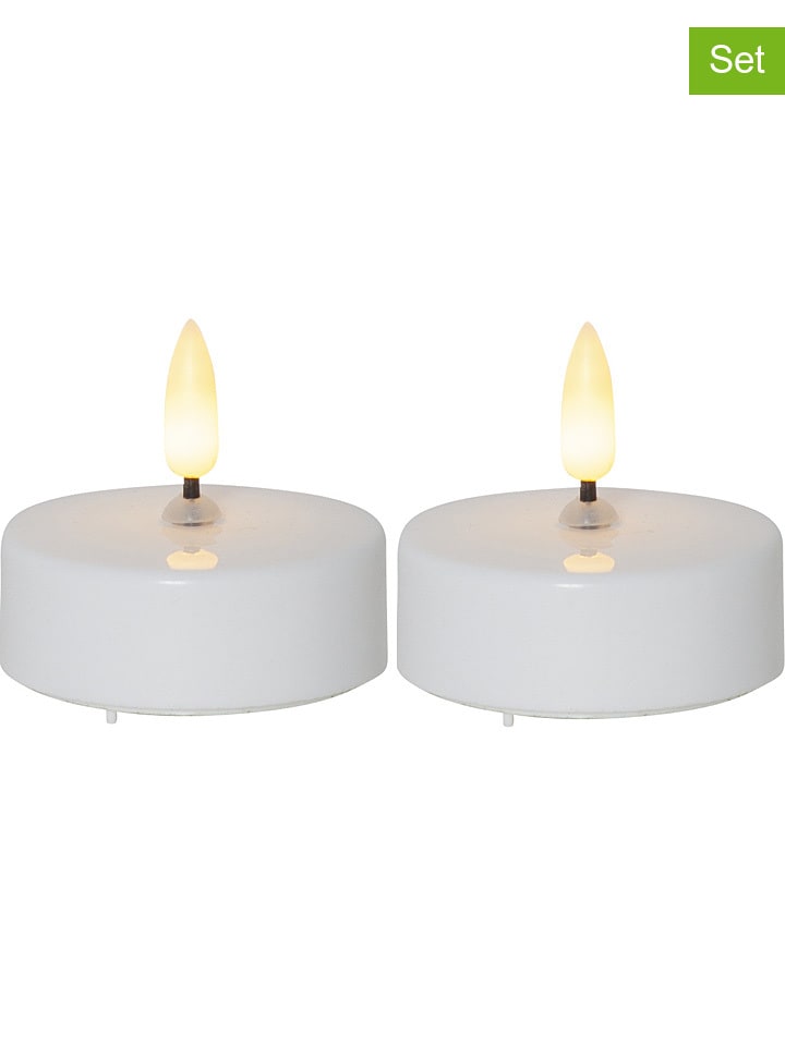 Świece LED (2 szt.) "Flame" w kolorze białym - wys. 5,5 x Ø 5,8 cm
