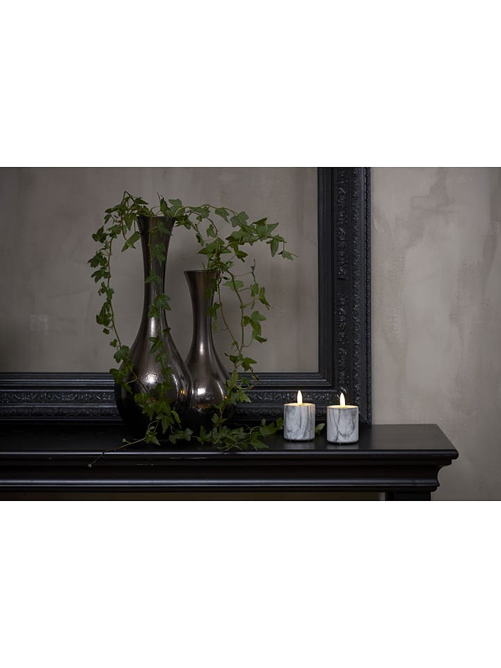 Świeca LED "Flame Marble" w kolorze szarym - wys. 9 x Ø 5,5 cm