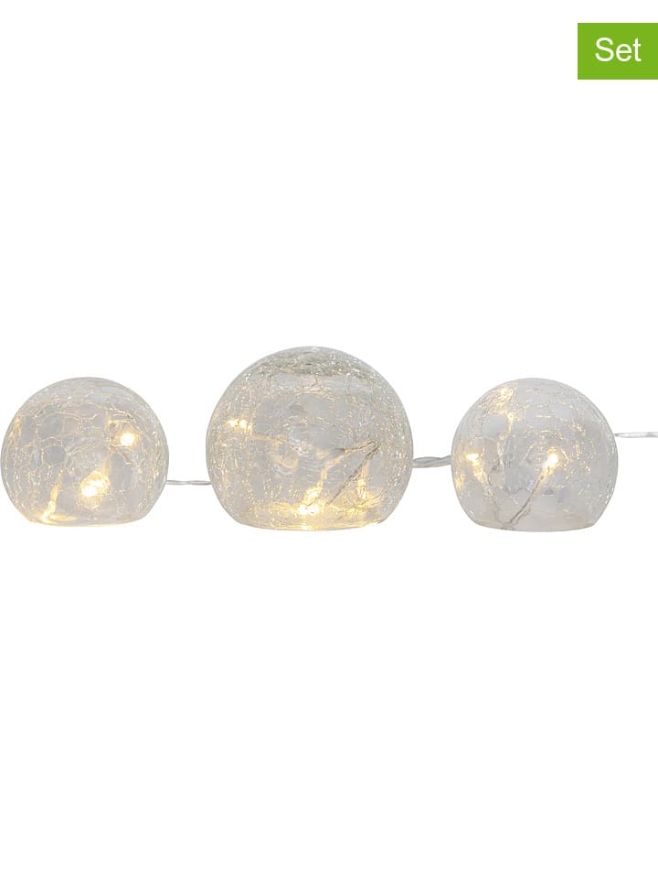 3er-Set: LED-Dekoobjekte "Triss" in Transparent