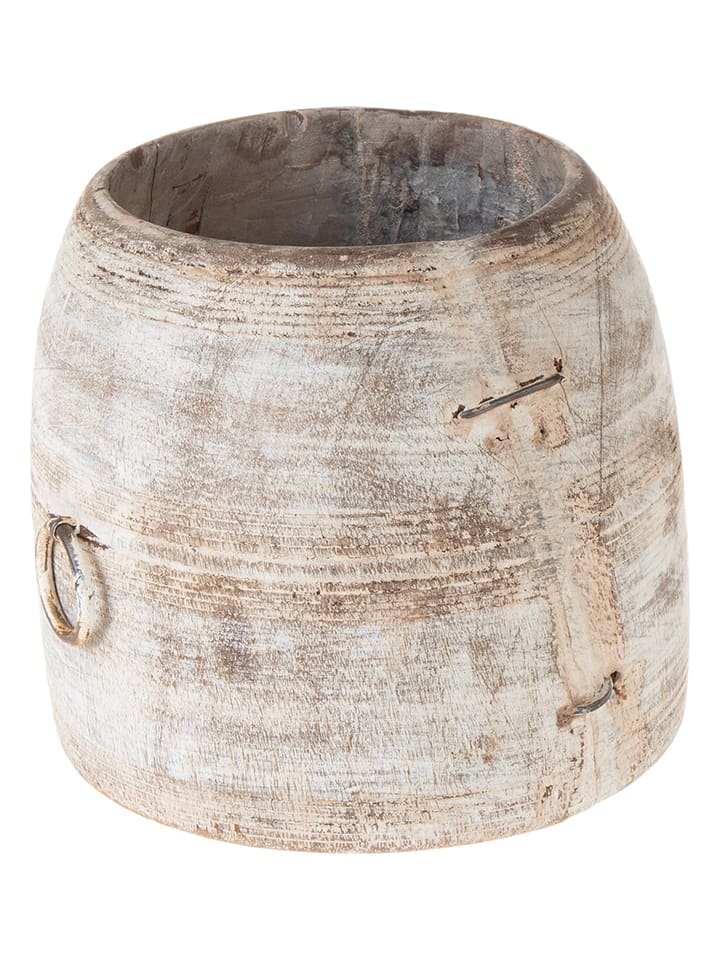 Dekogefäß in Weiß - (H)19 x Ø 18 cm