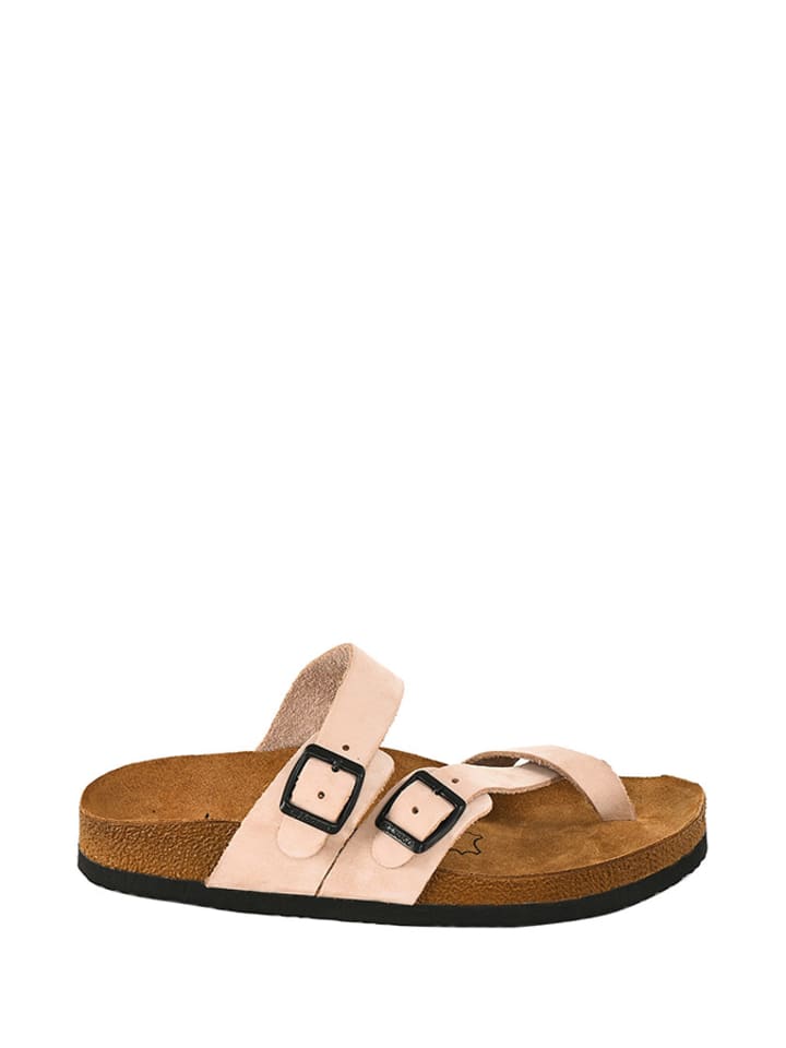 Leder-Zehentrenner in Rosa