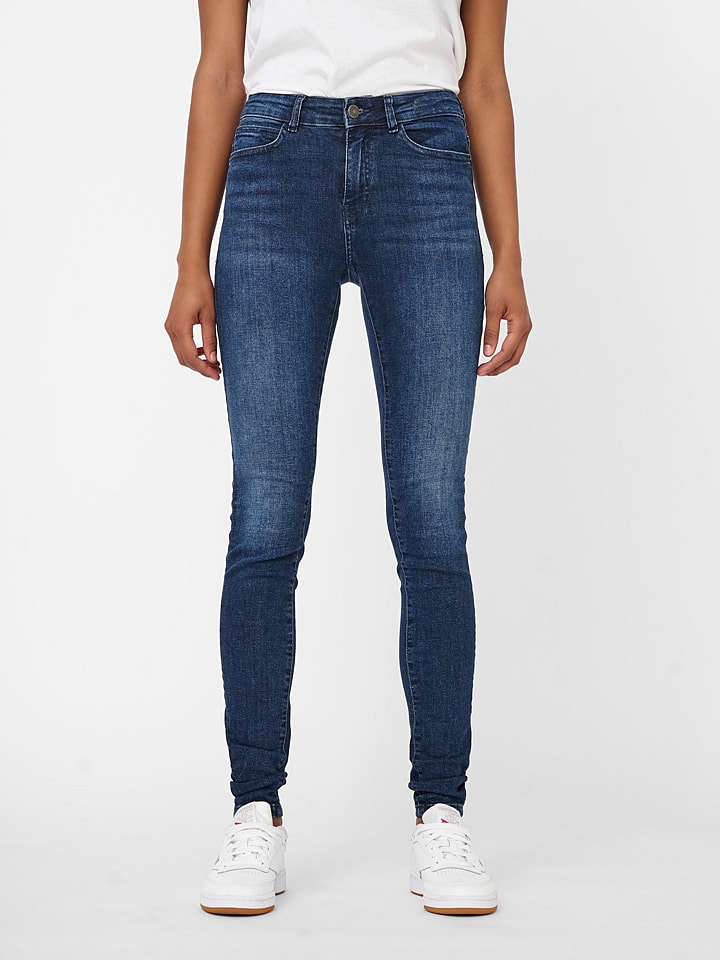 Dżinsy "Nmlucy" - Skinny fit - w kolorze granatowym