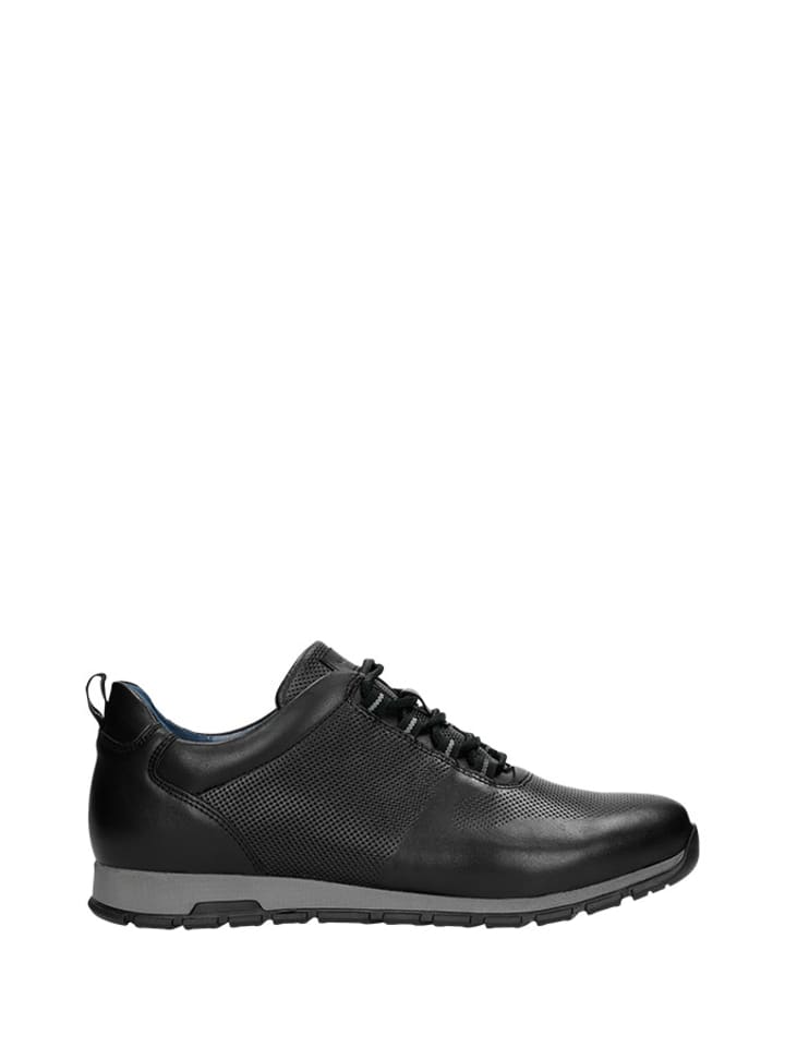 Leder-Sneakers in Schwarz