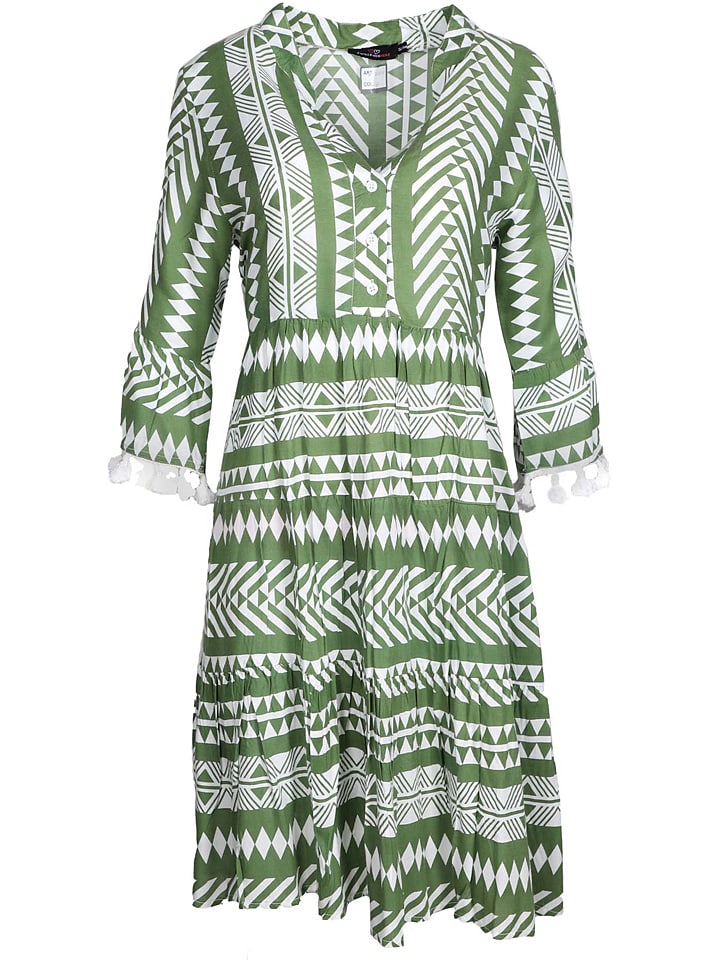 Grün/ Weiß kaufen Zwillingsherz Kleid in | günstig \