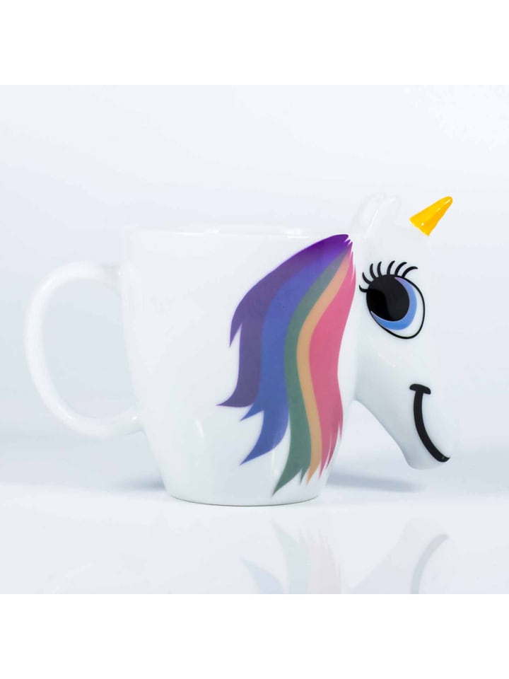 Tasse mit Farbwechsel "Unicorn" in Weiß/ Bunt - 300 ml