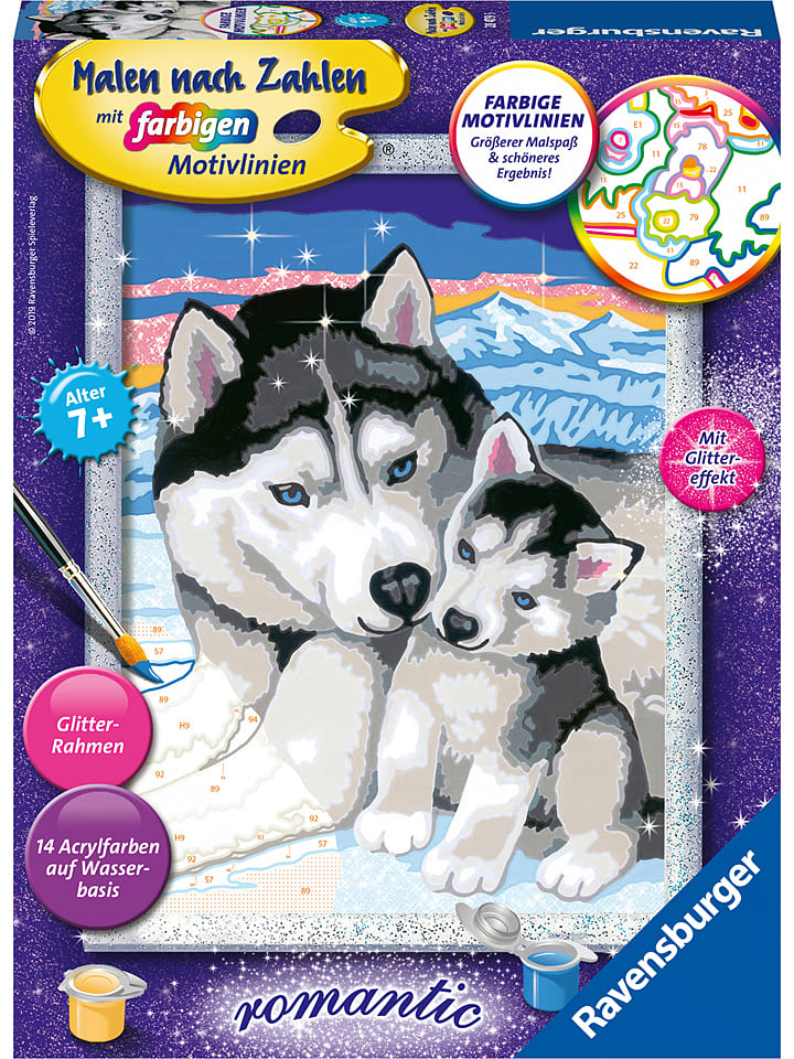 Schilderen-op-nummer-set "Huskykusjes" - vanaf 7 jaar