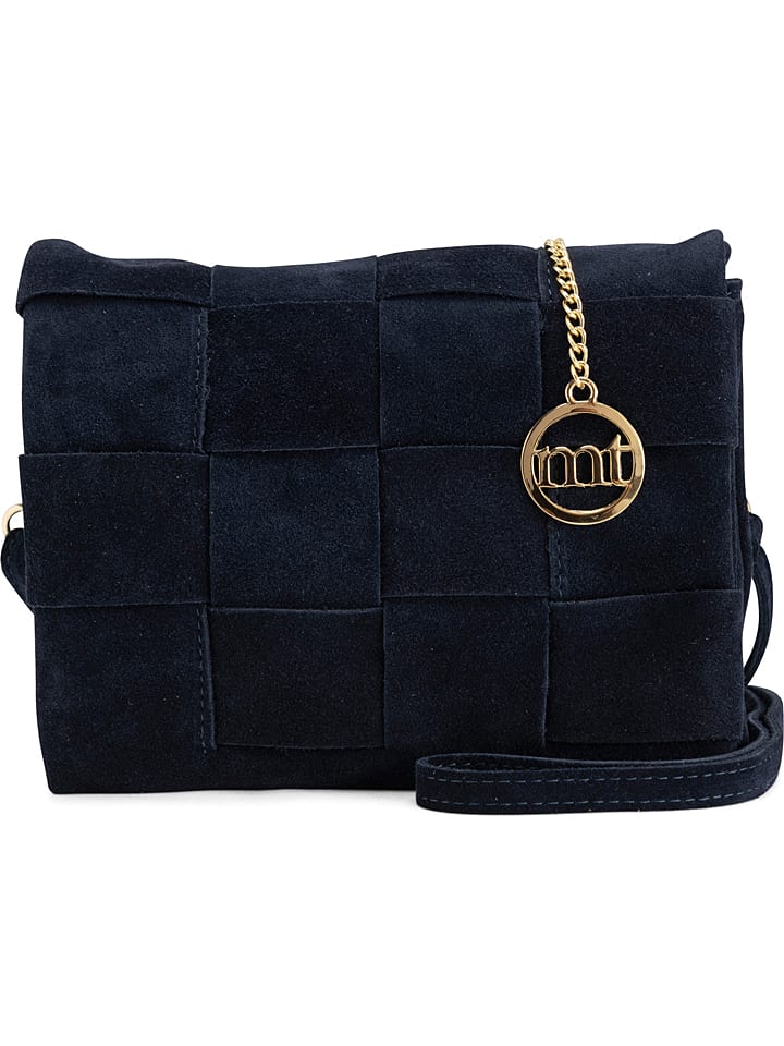Leren schoudertas "Empoli" donkerblauw - (B)23 x (H)17 x (D)5 cm