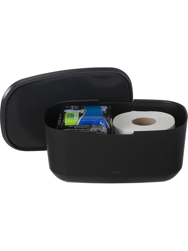 Aufbewahrungsbox "Tess" in Schwarz - (B)27,1 x (H)11,8 x (T)16,7 cm