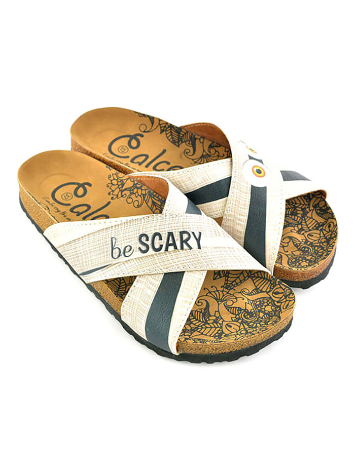 Slippers lichtgroen/zwart