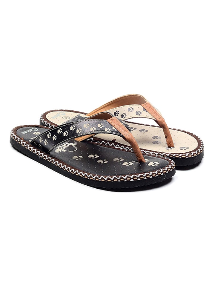 Zehentrenner in Braun/ Beige