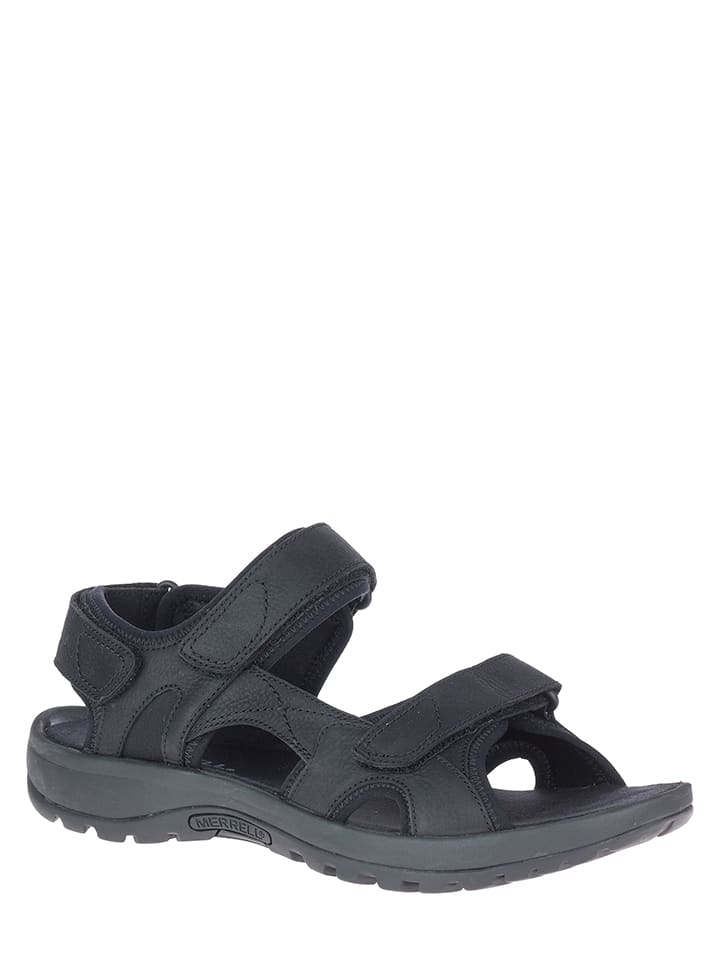 Leder-Trekkingsandalen "Sandspur 2" in Schwarz