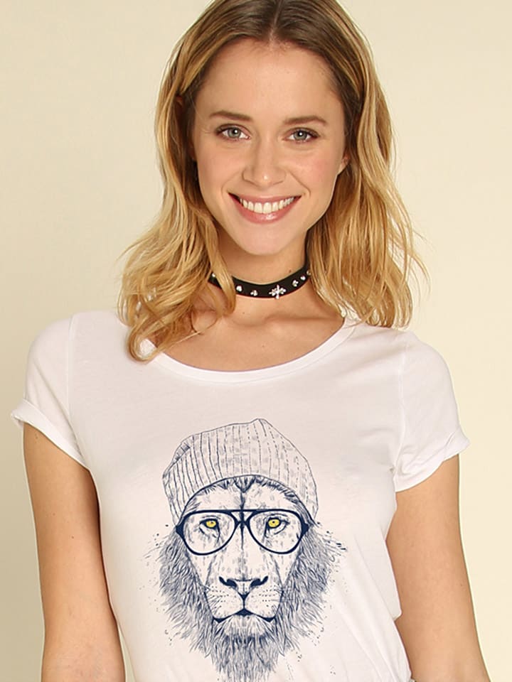 Shirt "Cool Lion" wit