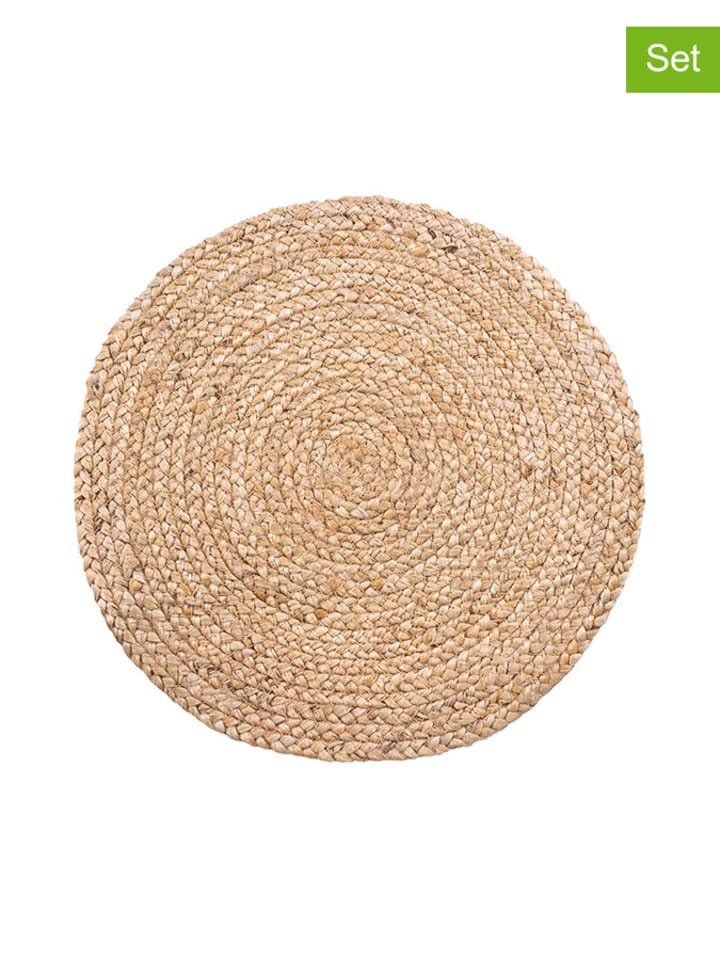 Podkładki stołowe (4 szt.) w kolorze jasnobrązowym - Ø 38 cm