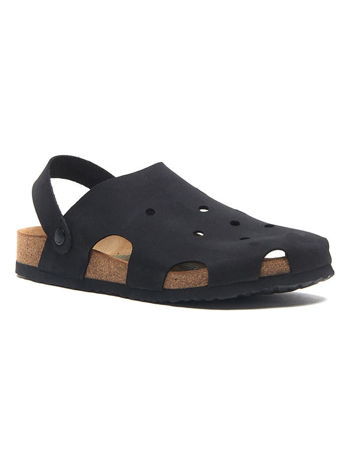 Leder-Clogs in Schwarz