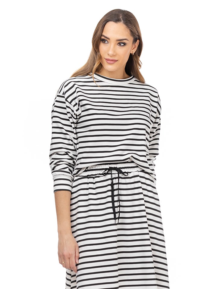 Longsleeve in Weiß/ Schwarz
