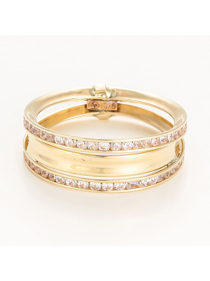 Gouden ring "Blanca" met edelstenen