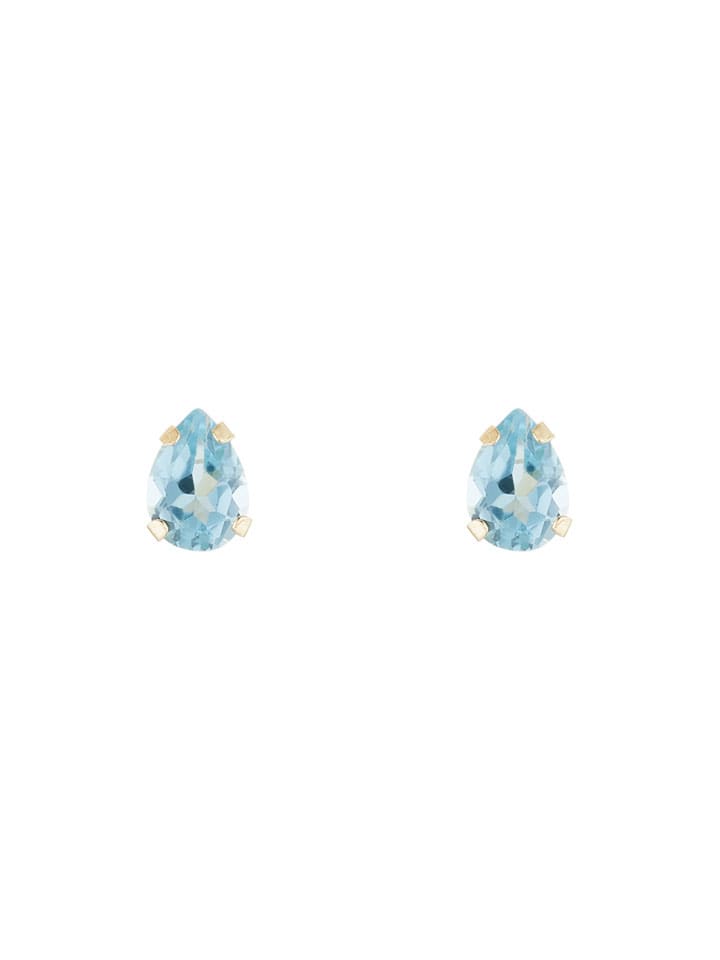 Gold-Ohrstecker "Duo Citrine et Topaze" mit Edelsteinen