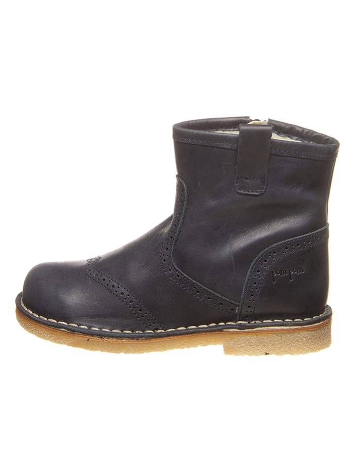 Leder-Boots in Dunkelblau