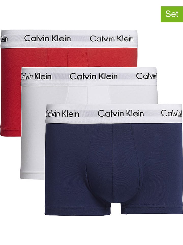 Calvin Klein 3-delige set: boxershorts donkerblauw/wit/rood goedkoop kopen limango