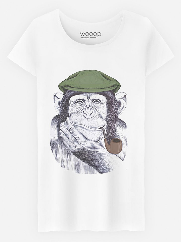 Shirt "Wise Mr. Chimp" in Weiß