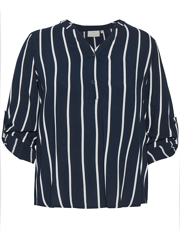 Blouse "Sida" donkerblauw/Weiß