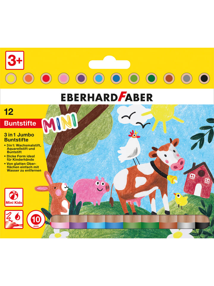 Kredki (12 szt.) "3 in 1 Jumbo Mini"