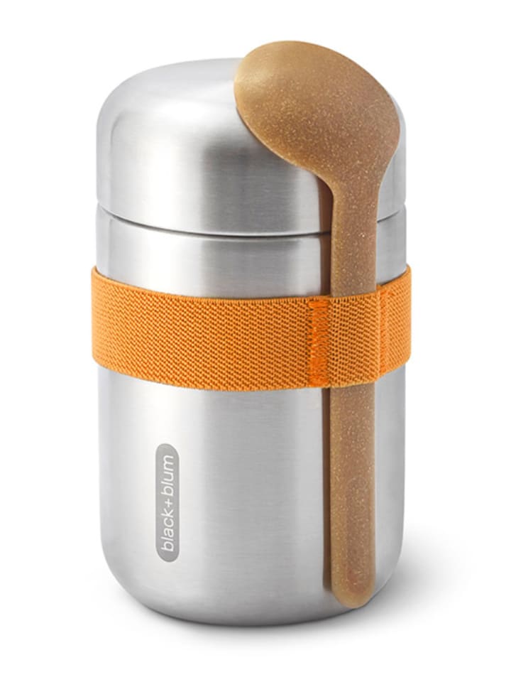 Kubek termiczny "Food Flask" w kolorze srebrno-pomarańczowym na lunch - 400 ml