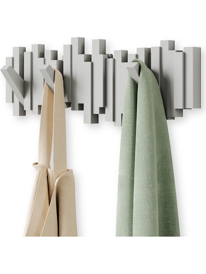Wandgarderobe "Sticks" in Grau - (B)49 x (H)18 x (T)3 cm