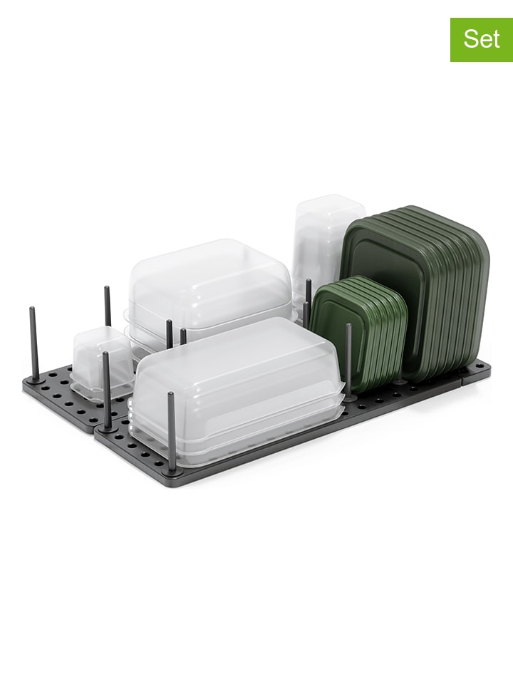 2er-Set: Schubladeneinsätze "Peggy" in Grau - (B)55 x (H)10 x (T)15 cm
