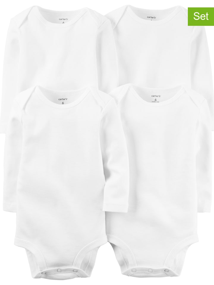4-delige set: rompers wit