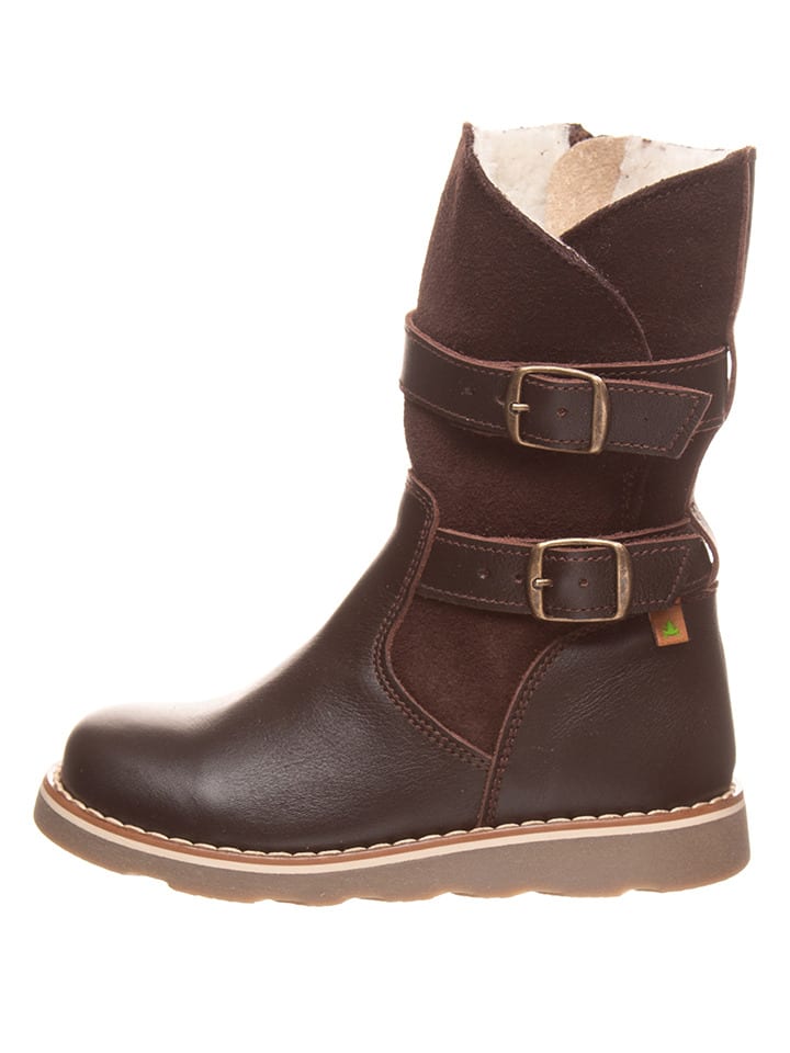 Leder-Winterstiefel in Braun