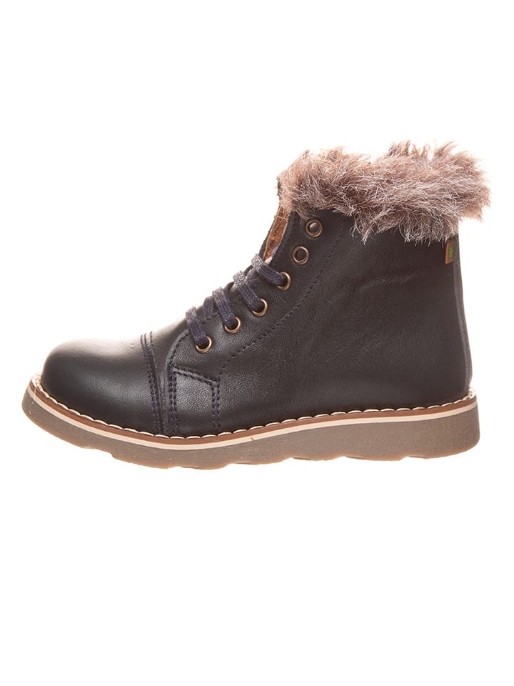 Leren winterboots donkerblauw