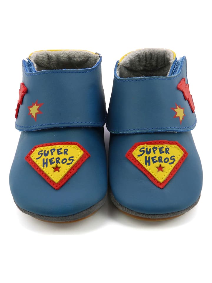 Noord scherp schroot Robeez Leren kruipschoentjes "Super Heros" donkerblauw goedkoop kopen |  limango