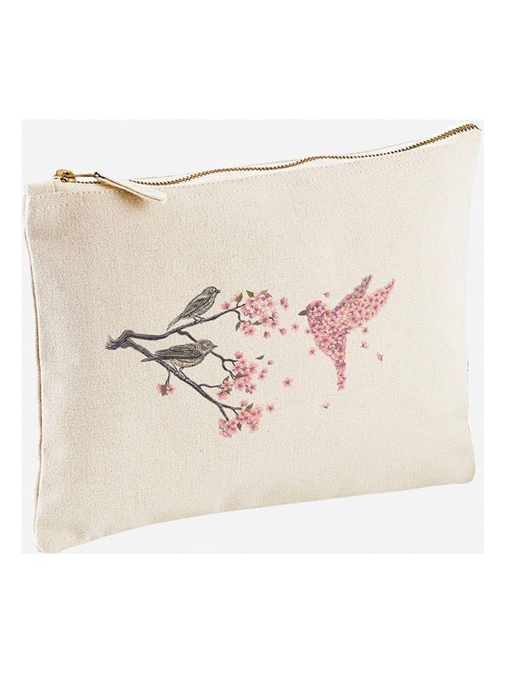 Kopertówka "Blossom Bird" w kolorze kremowo-jasnoróżowym - 24 x 16 cm
