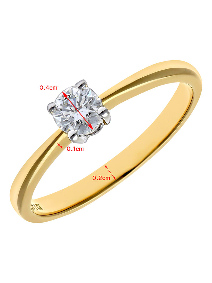 Hover gen Savant Revoni Gouden ring met diamant goedkoop kopen | limango