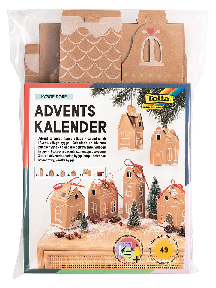 49-częściowy kalendarz adwentowy w kolorze jasnobrązowym