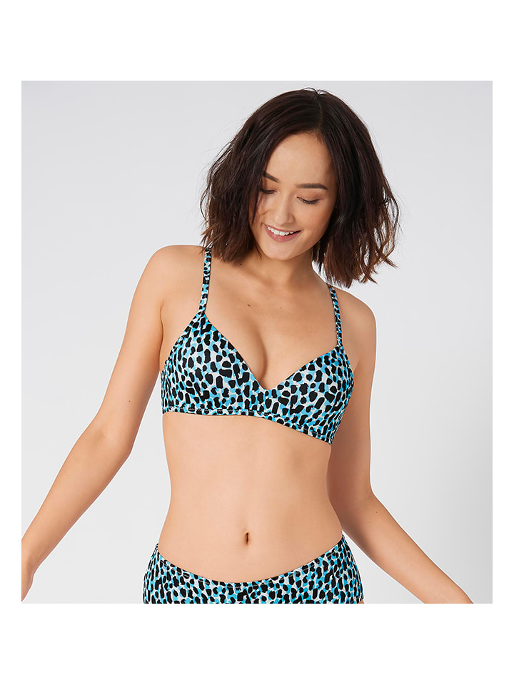 Bikini-beha blauw/zwart