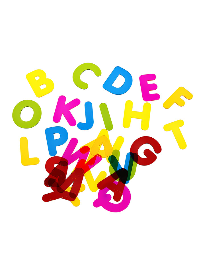 Acrylletters "Transparant XXL" meerkleurig - 26 stuks