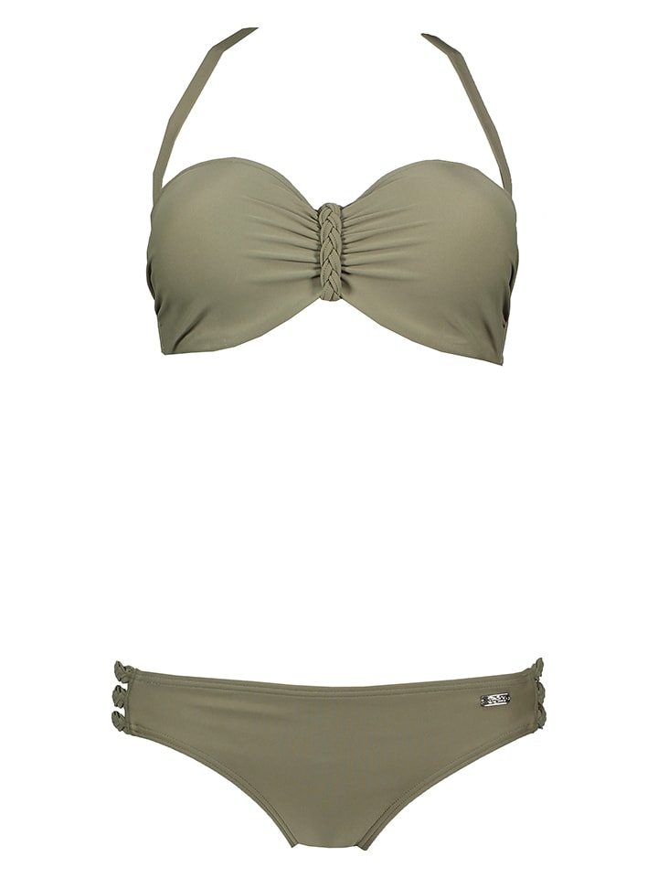 Bikini "Zopf" w kolorze khaki