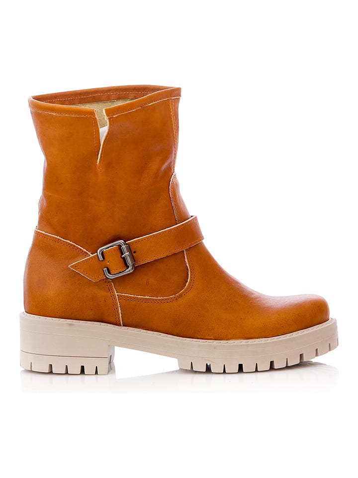 Leder-Boots in Orange
