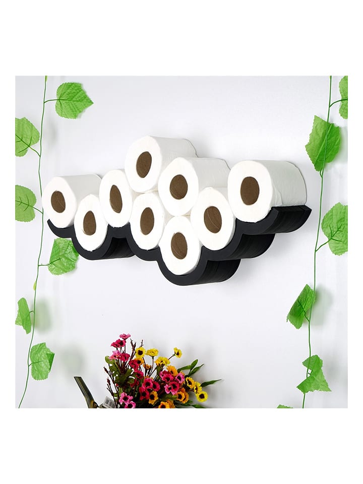 Toiletrolhouder zwart - (B)62 x (H)9 x (D)16 cm