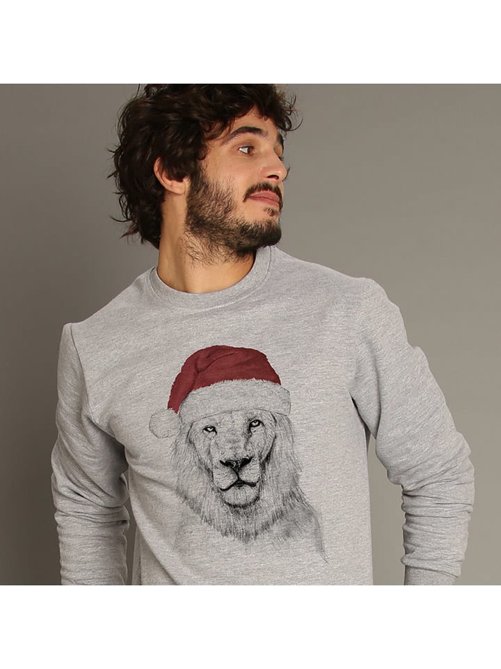 Sweatshirt "Santa Lion" grijs