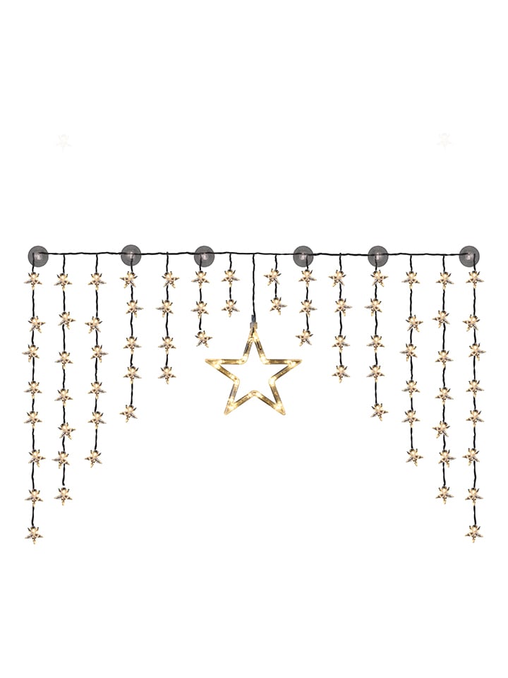 Zasłona świetlna LED "Star" w kolorze ciepłej bieli - 135 x 95 cm