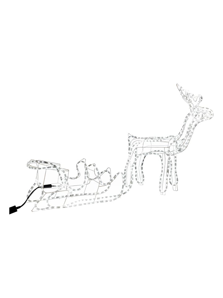Dekoracyjna lampa LED "Reindeer with sleigh" w kolorze ciepłej bieli